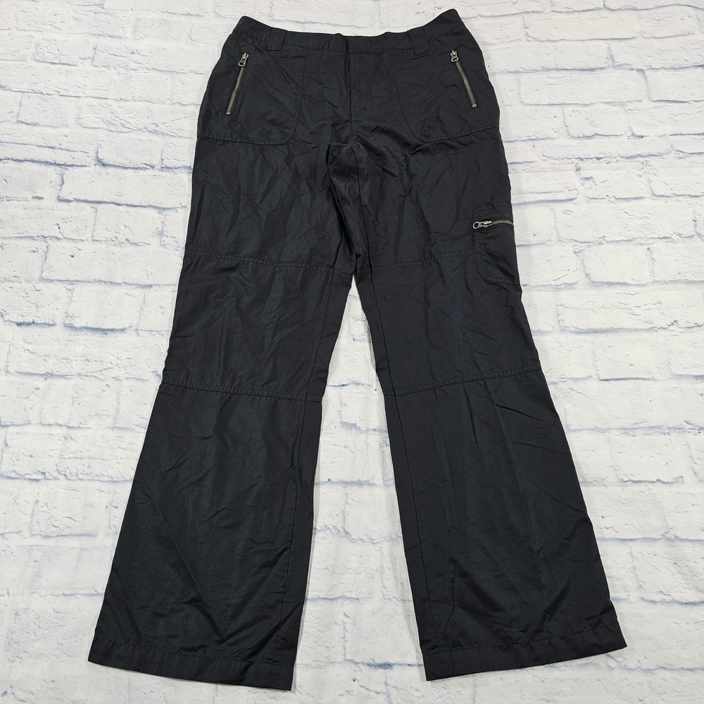 Lauren Ralph Lauren Cargo Pants Womens 12 Black Wide Leg Gorpcore Tech VTG 90s